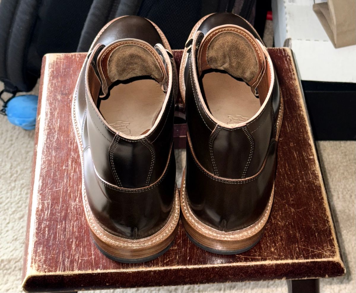 Photo by boots_4_me on May 18, 2025 of the Grant Stone Diesel Boot in Horween Maduro Shell Cordovan.