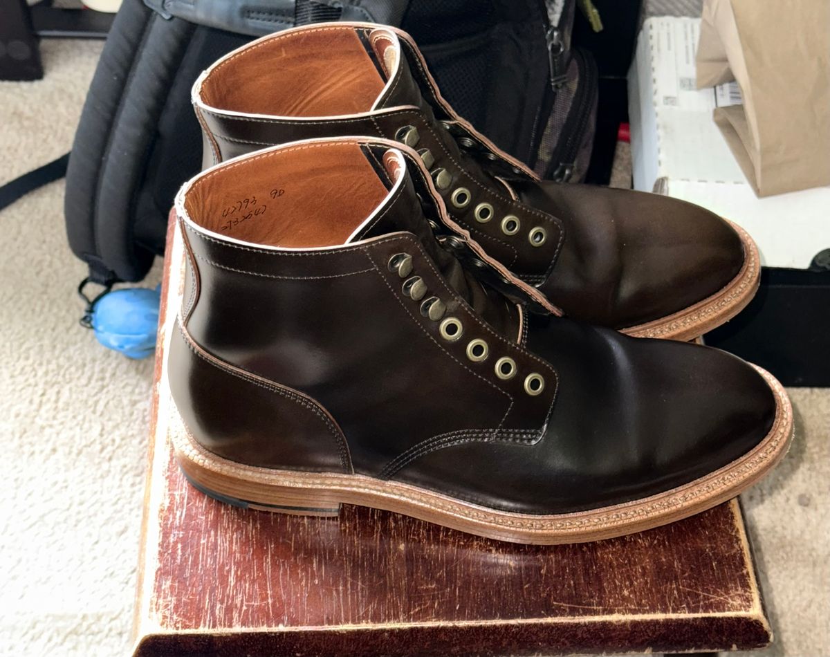 Photo by boots_4_me on May 18, 2025 of the Grant Stone Diesel Boot in Horween Maduro Shell Cordovan.