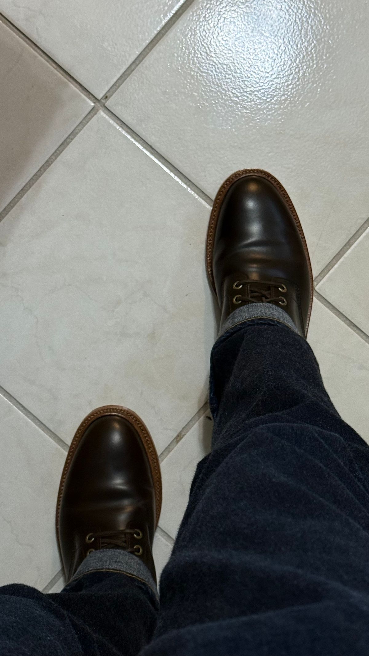 Photo by boots_4_me on May 29, 2025 of the Grant Stone Diesel Boot in Horween Maduro Shell Cordovan.