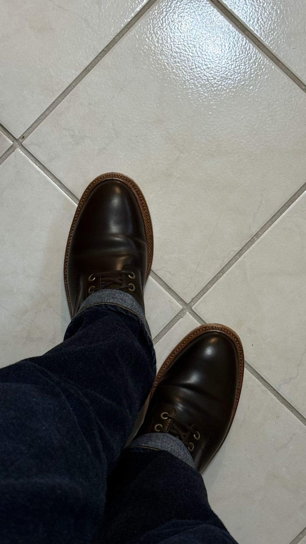 Photo by boots_4_me on May 29, 2025 of the Grant Stone Diesel Boot in Horween Maduro Shell Cordovan.