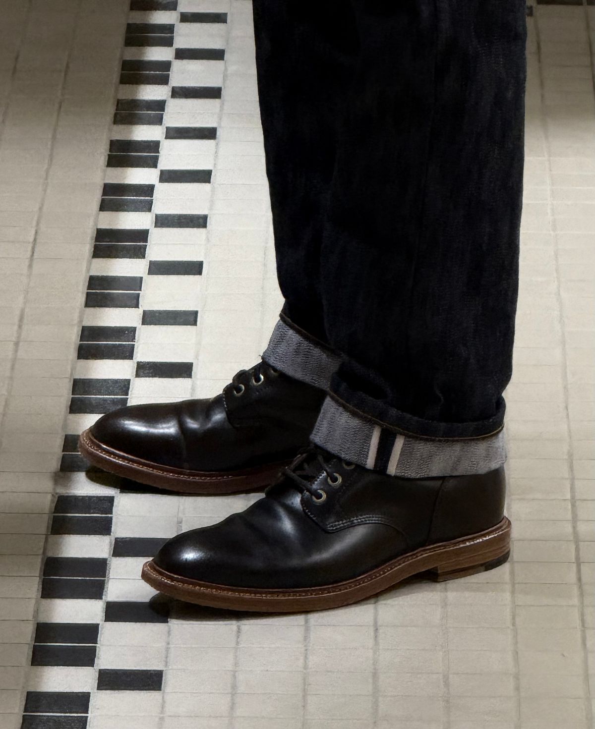 Photo by boots_4_me on July 31, 2025 of the Grant Stone Diesel Boot in Horween Maduro Shell Cordovan.