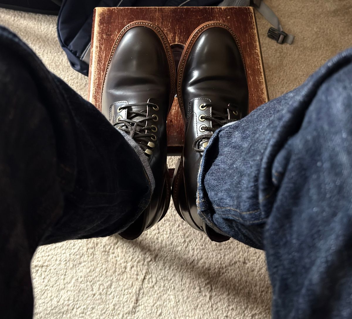 Photo by boots_4_me on September 17, 2025 of the Grant Stone Diesel Boot in Horween Maduro Shell Cordovan.