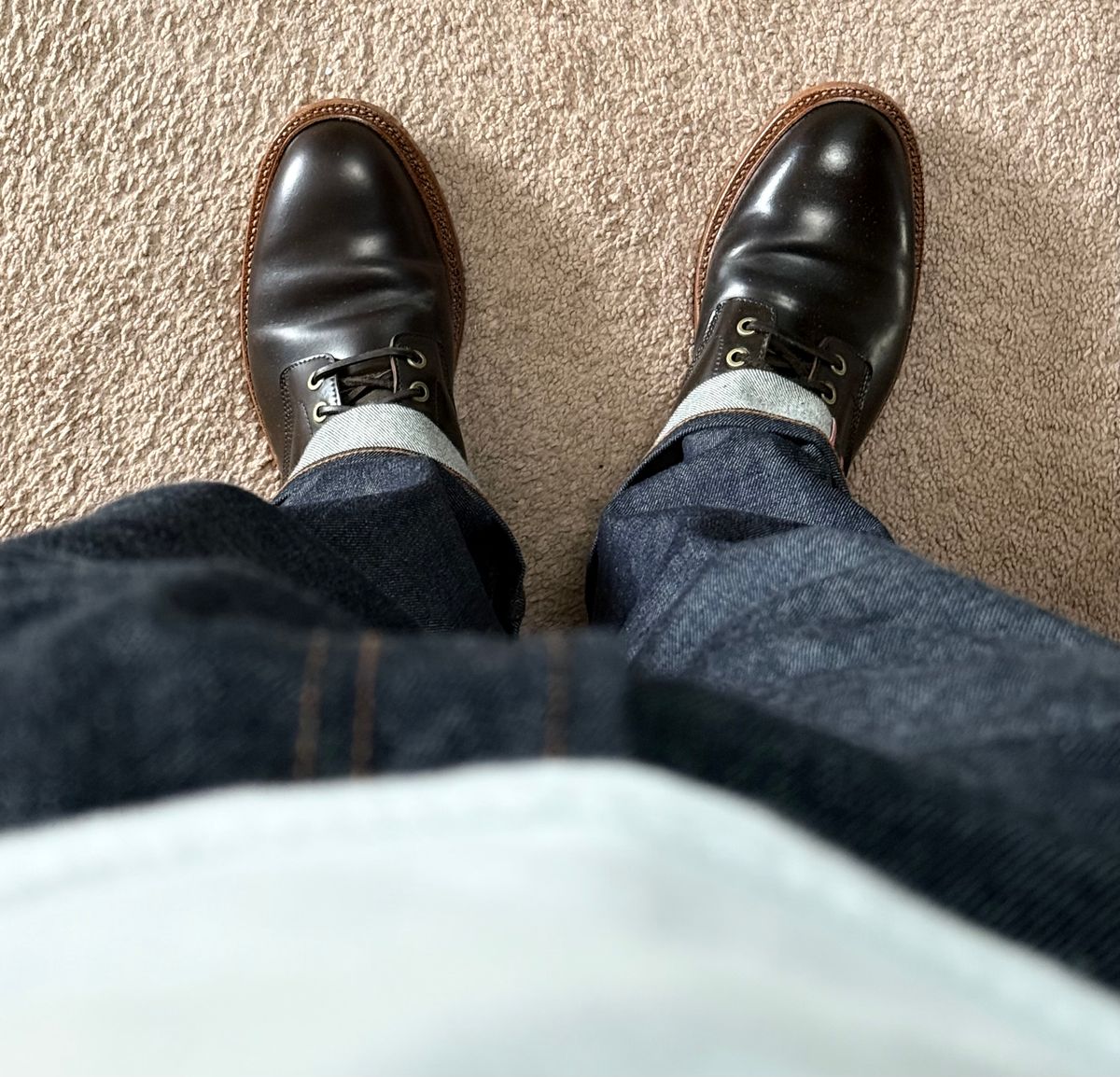 Photo by boots_4_me on September 21, 2025 of the Grant Stone Diesel Boot in Horween Maduro Shell Cordovan.