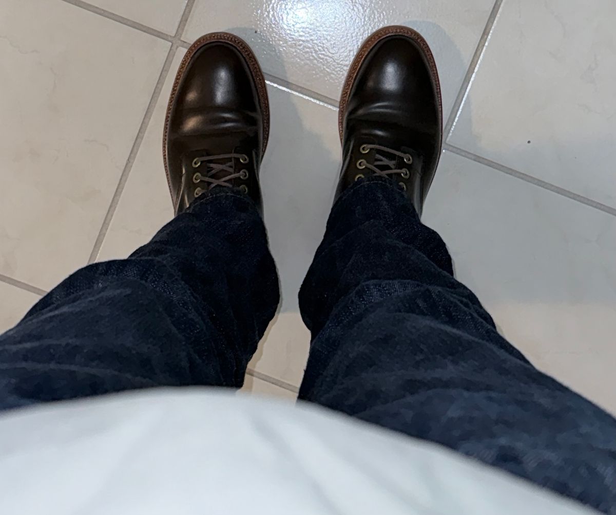 Photo by boots_4_me on October 27, 2025 of the Grant Stone Diesel Boot in Horween Maduro Shell Cordovan.