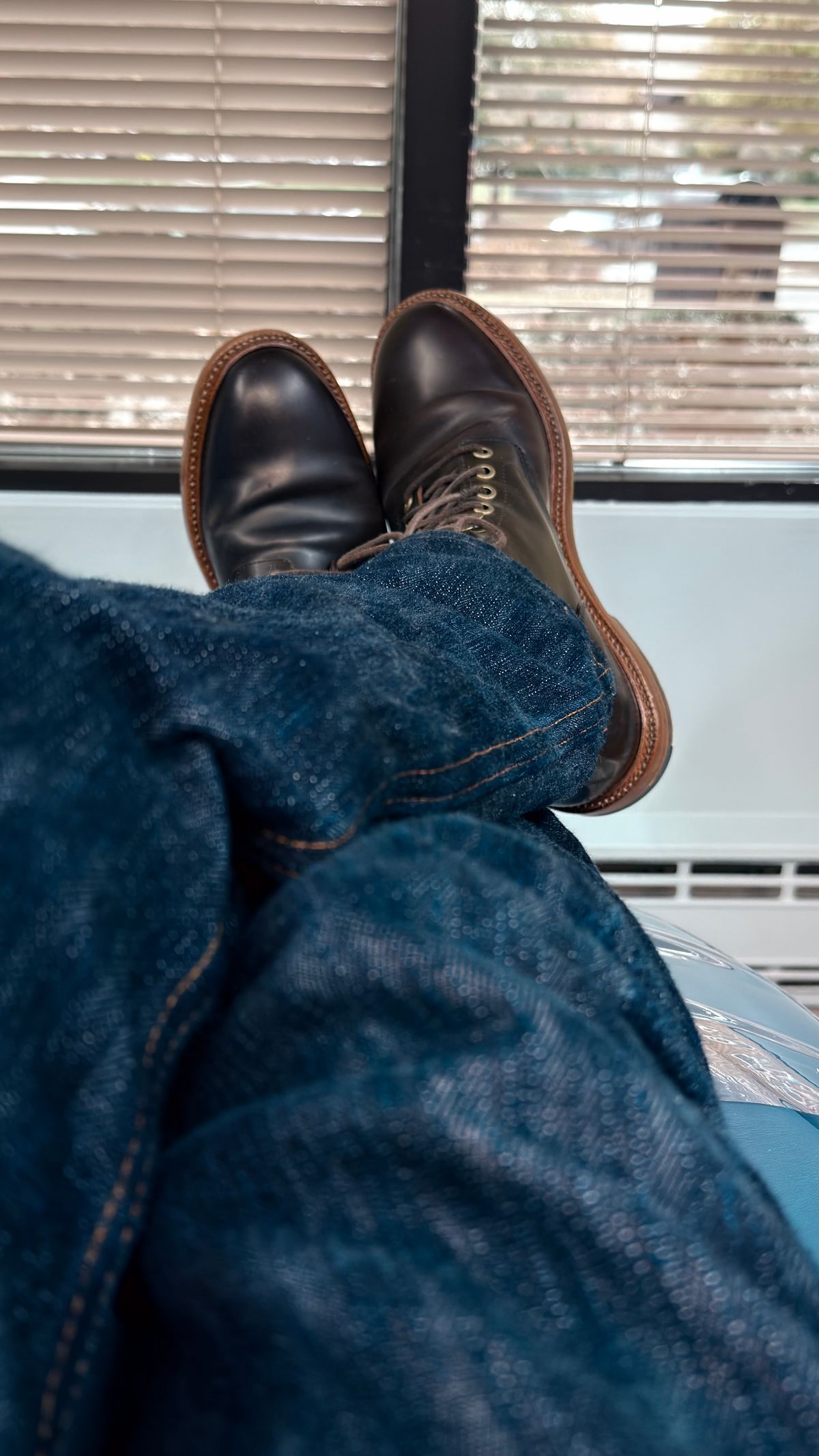 Photo by boots_4_me on October 29, 2025 of the Grant Stone Diesel Boot in Horween Maduro Shell Cordovan.