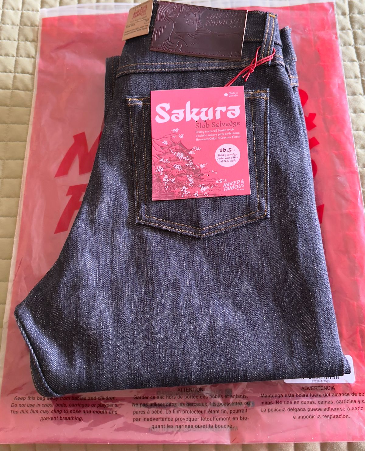 Photo by HeritageWearingPatriot on February 19, 2025 of the Naked & Famous Sakura True Guy Fit in 16oz Selvedge Denim Slubby.