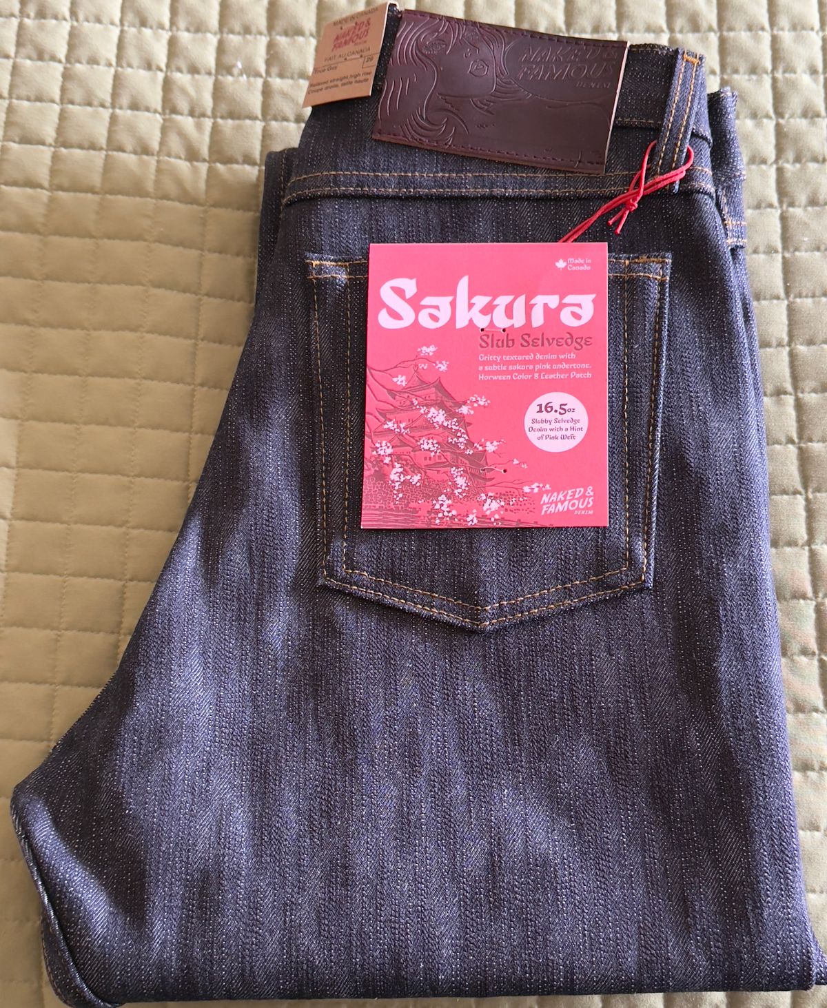 Photo by HeritageWearingPatriot on February 19, 2025 of the Naked & Famous Sakura True Guy Fit in 16oz Selvedge Denim Slubby.