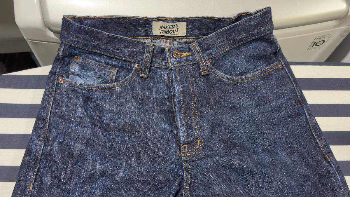 Photo by HeritageWearingPatriot on November 17, 2025 of the Naked & Famous Sakura True Guy Fit in 16oz Selvedge Denim Slubby.