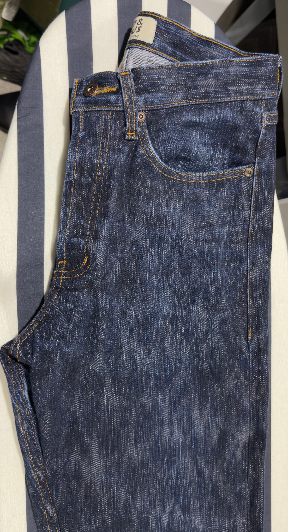 Photo by HeritageWearingPatriot on November 17, 2025 of the Naked & Famous Sakura True Guy Fit in 16oz Selvedge Denim Slubby.