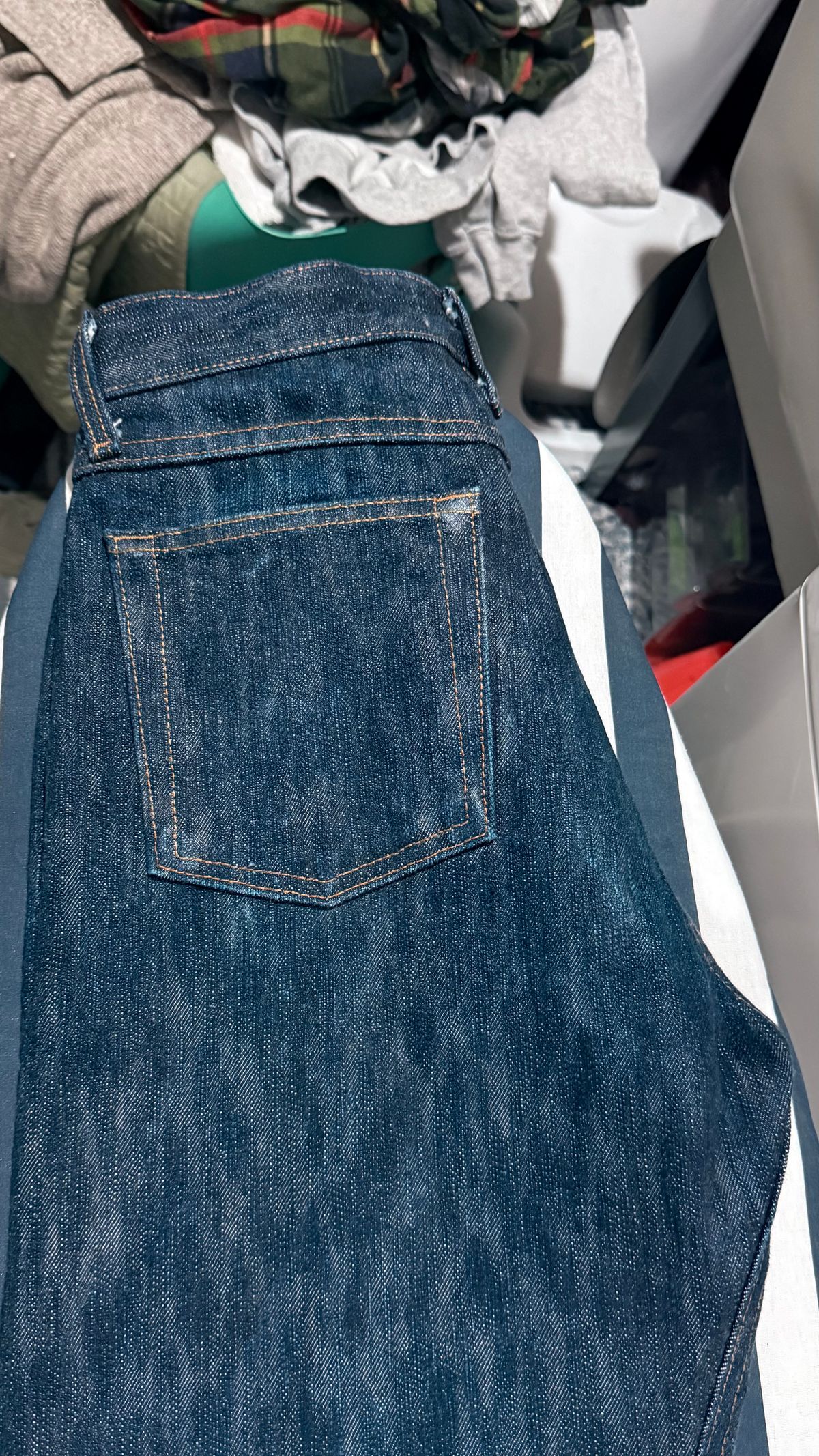 Photo by HeritageWearingPatriot on September 21, 2025 of the Naked & Famous Sakura True Guy Fit in 16oz Selvedge Denim Slubby.