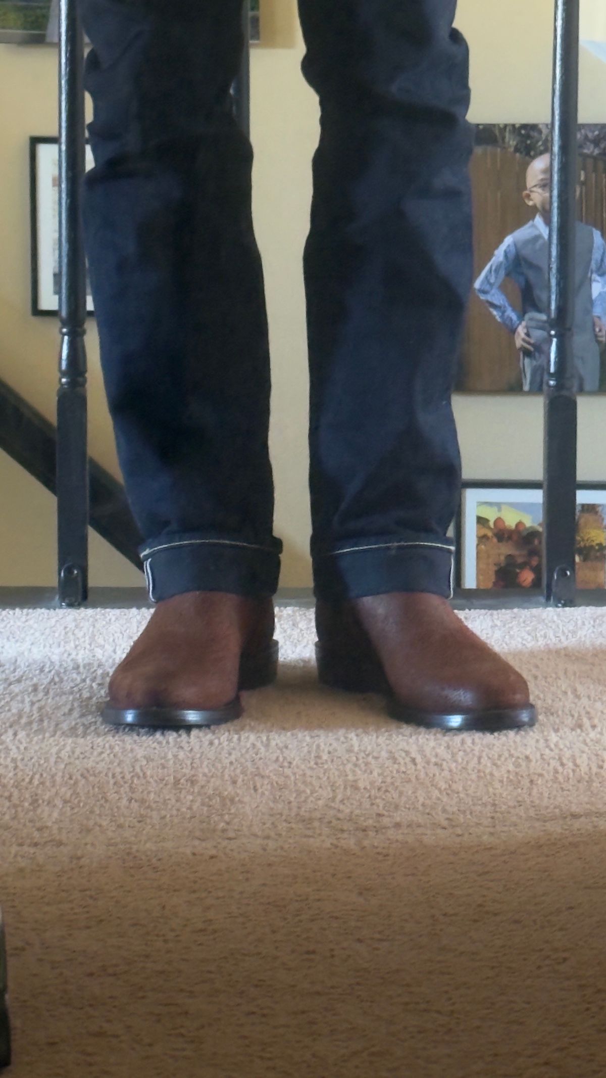 Photo by HeritageWearingPatriot on March 28, 2026 of the Grant Stone Elias in C.F. Stead Dark Oak Roughout.