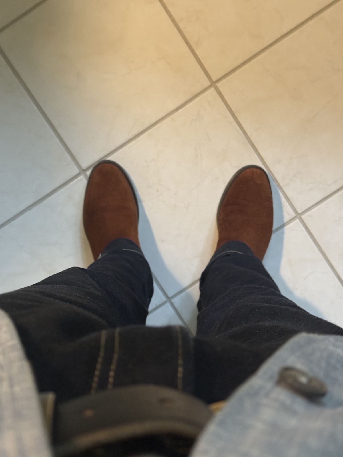 Photo by HeritageWearingPatriot on May 24, 2026 of the Grant Stone Elias in C.F. Stead Dark Oak Roughout.