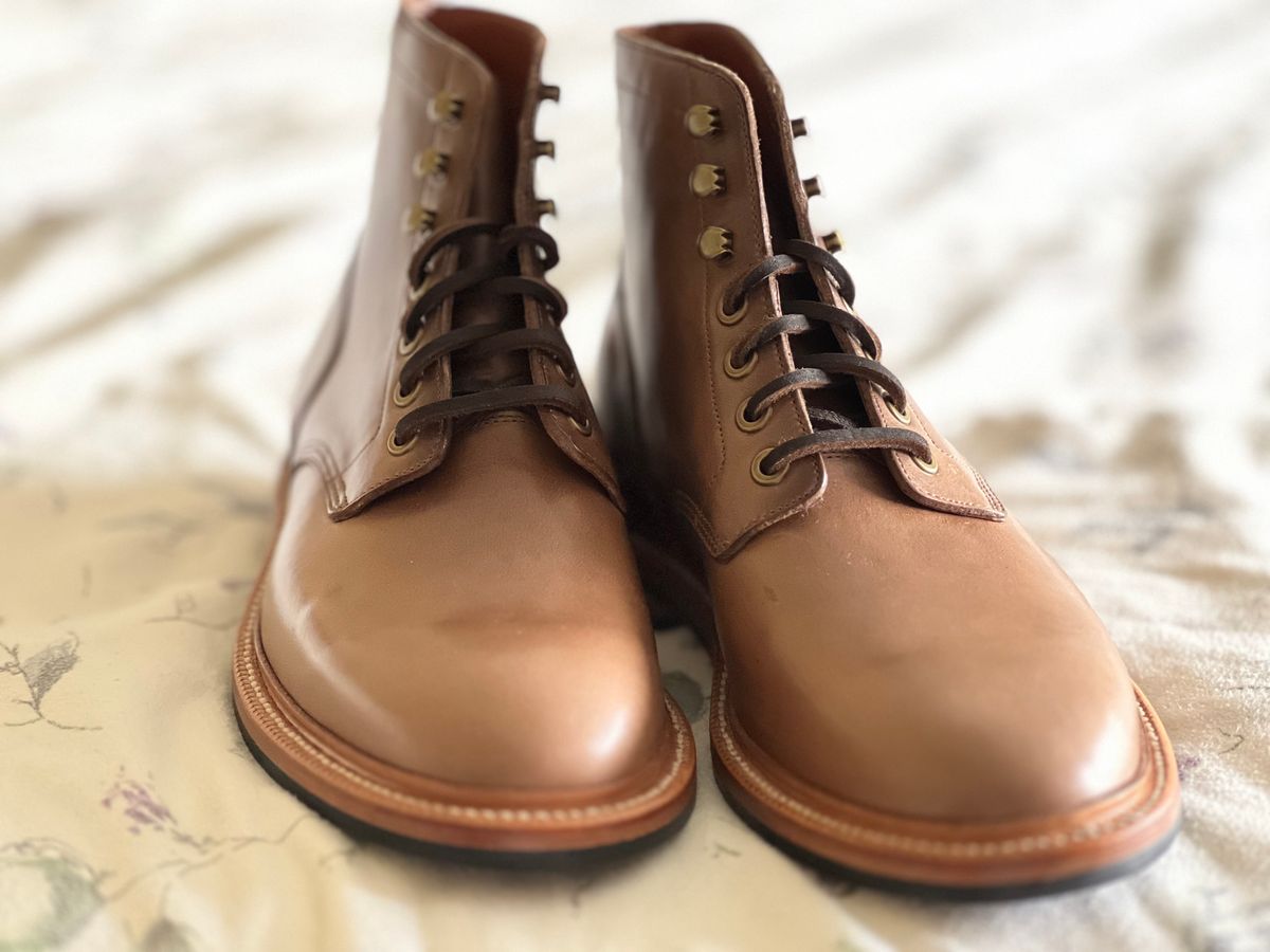 Photo by boots_4_me on April 28, 2023 of the Grant Stone Diesel Boot in Horween Dune Chromexcel.