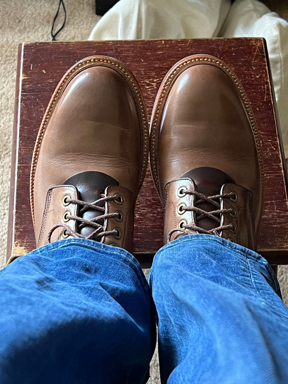 Photo by boots_4_me on May 10, 2023 of the Grant Stone Diesel Boot in Horween Dune Chromexcel.