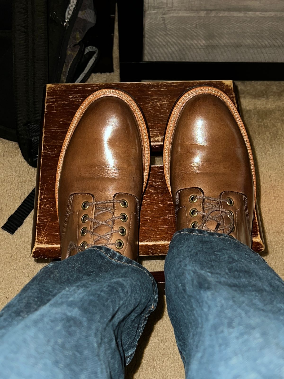 Photo by boots_4_me on July 22, 2023 of the Grant Stone Diesel Boot in Horween Dune Chromexcel.