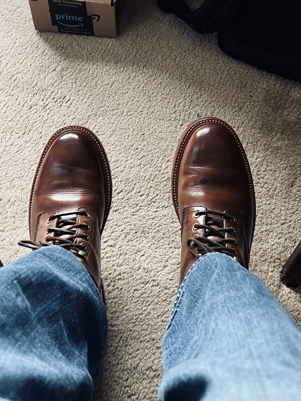 Photo by boots_4_me on April 8, 2024 of the Grant Stone Diesel Boot in Horween Dune Chromexcel.