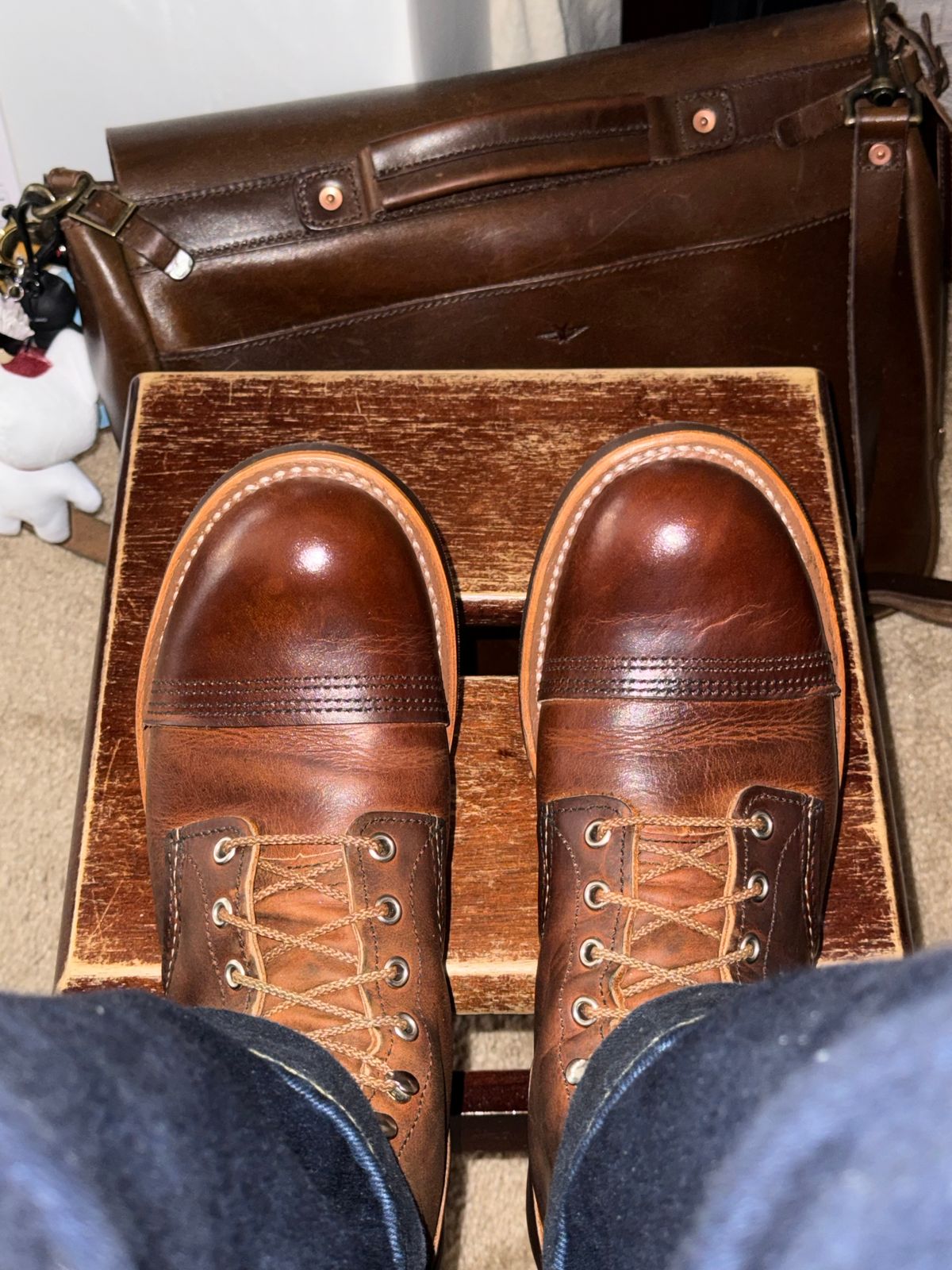 Photo by HeritageWearingPatriot on July 8, 2026 of the Red Wing Iron Ranger in S.B. Foot Copper Rough and Tough.