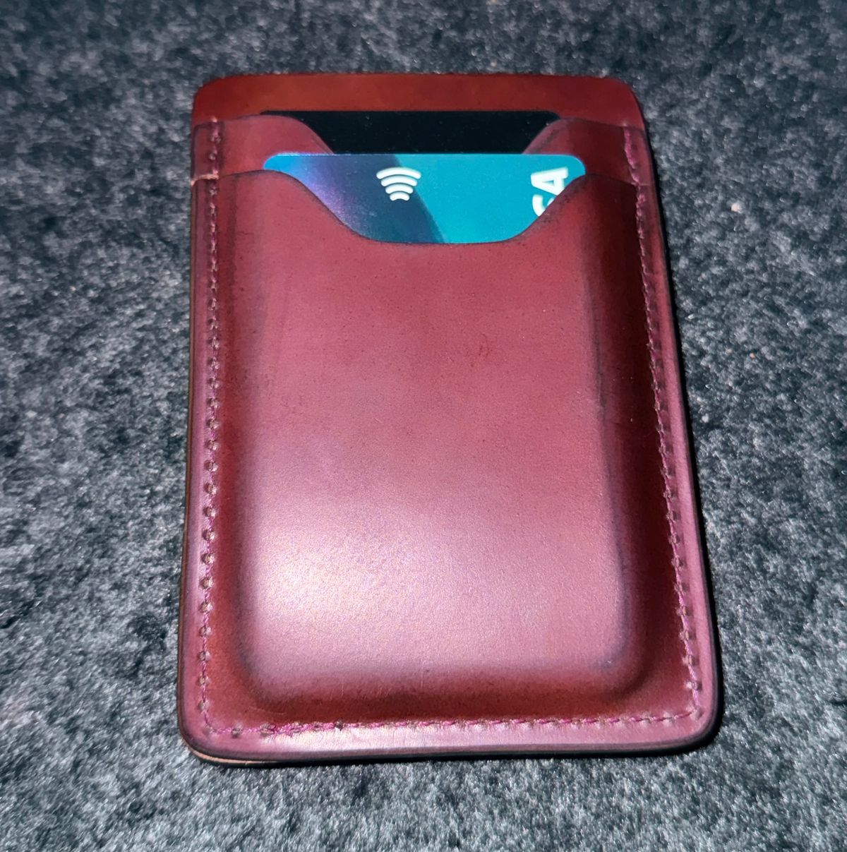 Photo by boots_4_me on October 19, 2025 of the Ashland Leather One Off Lucky Card Holder in Horween Garnet Shell Cordovan.