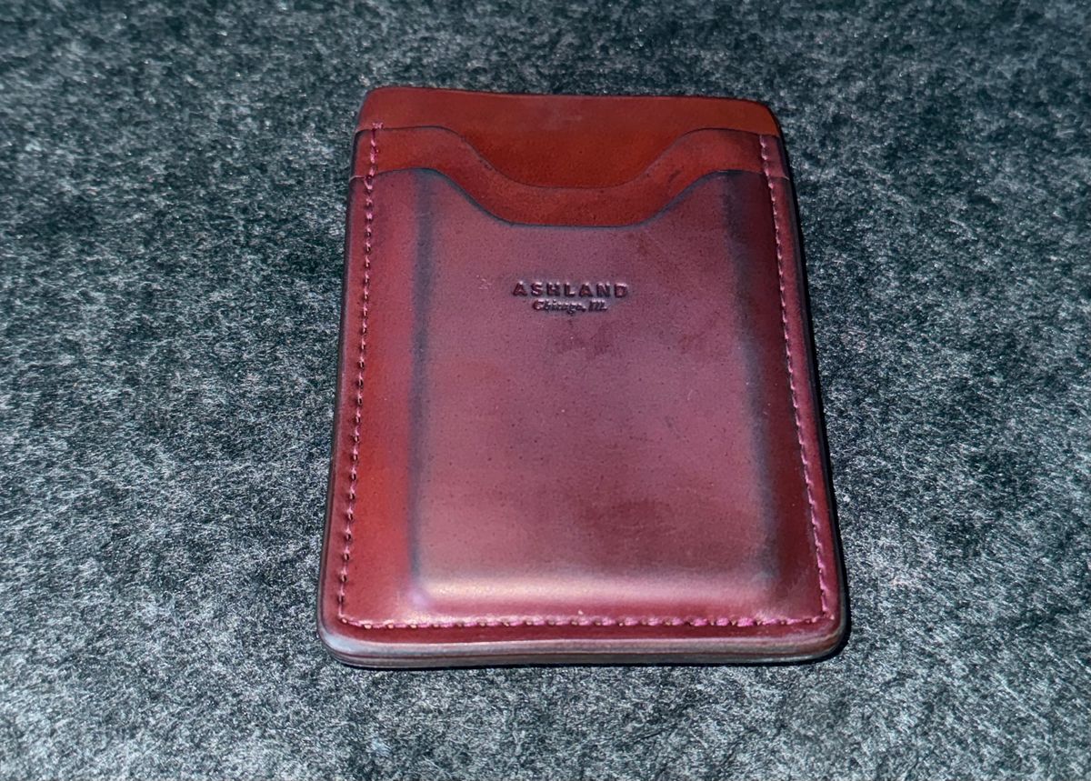 Photo by boots_4_me on November 1, 2025 of the Ashland Leather One Off Lucky Card Holder in Horween Garnet Shell Cordovan.