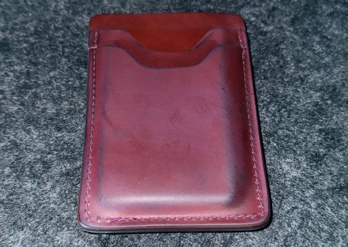 Photo by boots_4_me on November 1, 2025 of the Ashland Leather One Off Lucky Card Holder in Horween Garnet Shell Cordovan.