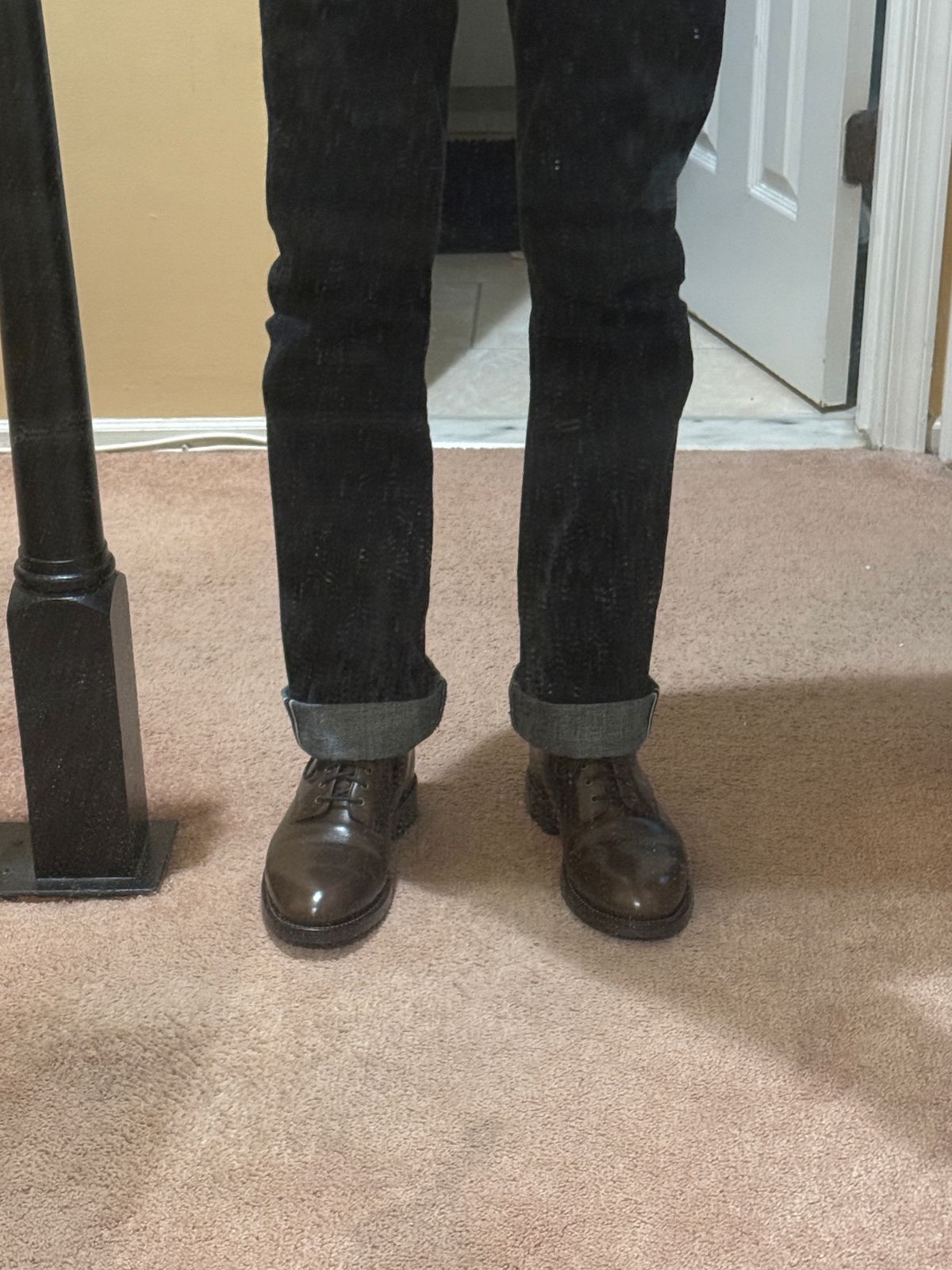 Photo by boots_4_me on February 16, 2025 of the Grant Stone Edward Boot in Horween Dark Olive Chromexcel.