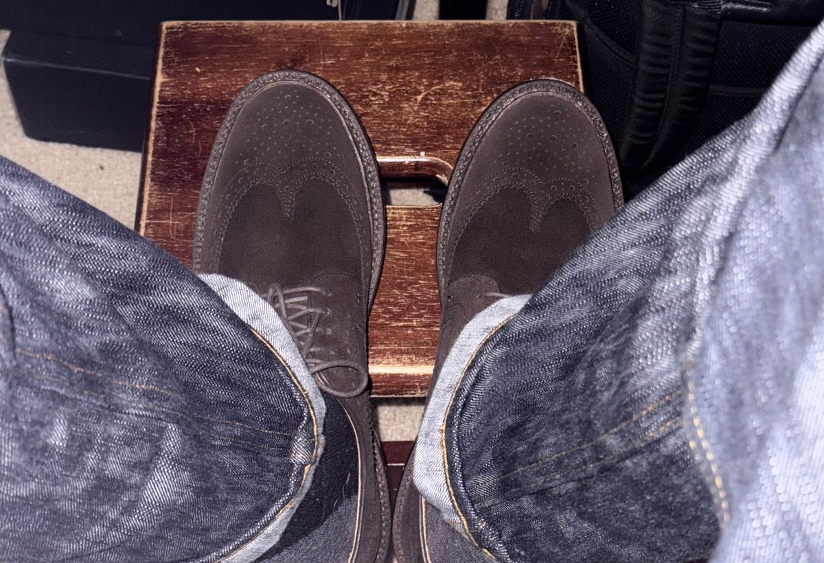 Photo by boots_4_me on July 21, 2025 of the Grant Stone Espresso Longwings in C.F. Stead Espresso Classic Oiled Shoulder.