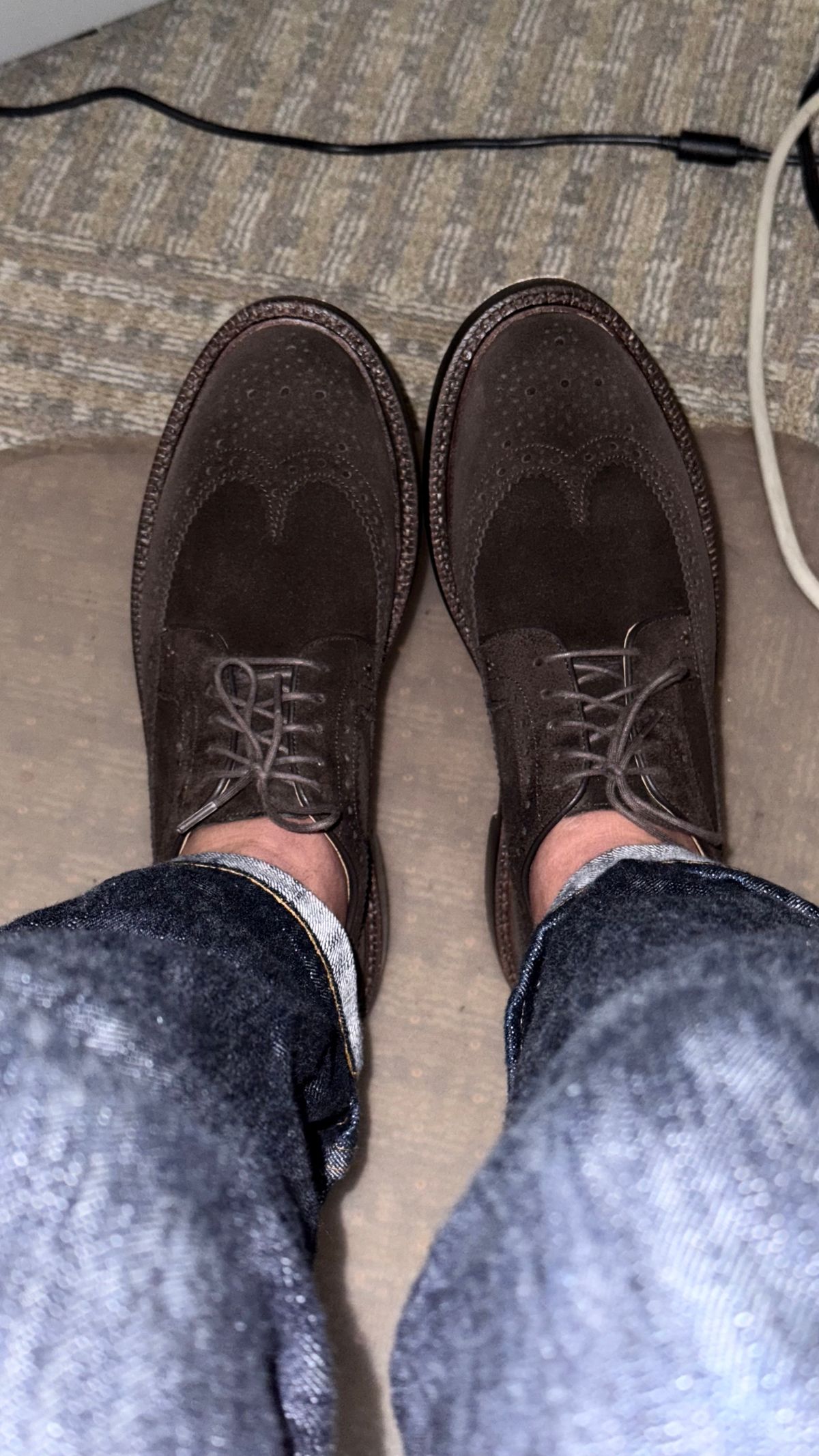 Photo by boots_4_me on September 5, 2025 of the Grant Stone Espresso Longwings in C.F. Stead Espresso Classic Oiled Shoulder.