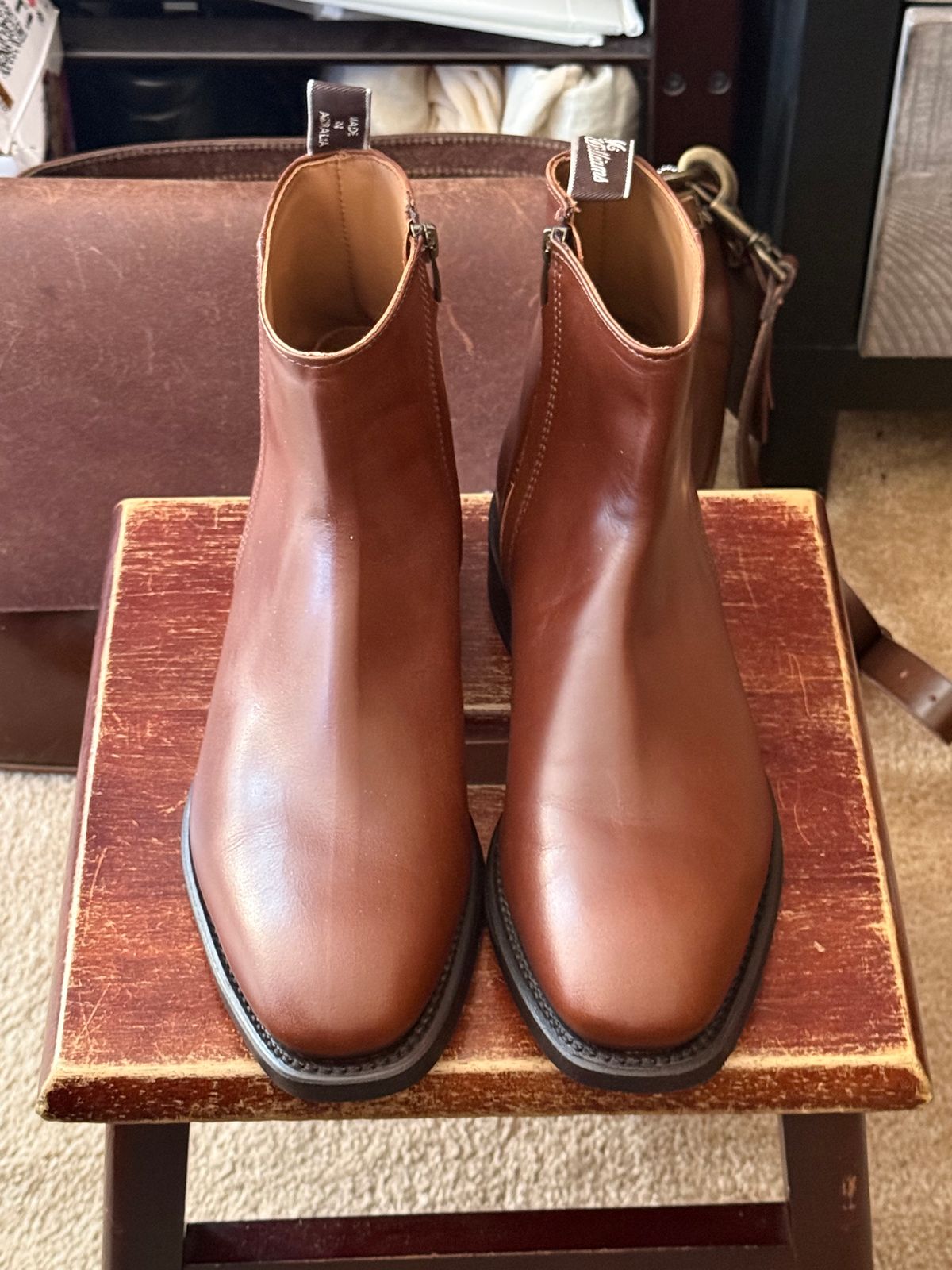 Photo by HeritageWearingPatriot on June 16, 2026 of the R.M. Williams Comfort Craftsman Side Zip Boot in Dark Tan Waxy Pull Up Leather.