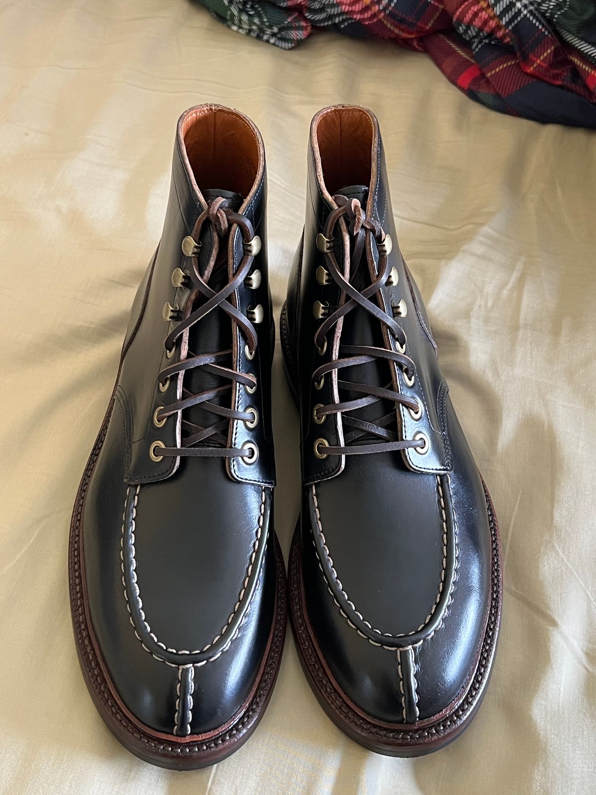 Photo by boots_4_me on July 27, 2023 of the Grant Stone Ottawa Boot in Horween Black Chromexcel.