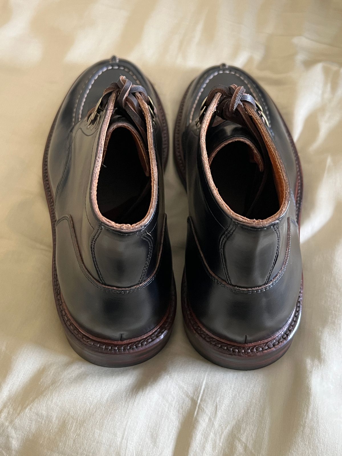 Photo by boots_4_me on July 27, 2023 of the Grant Stone Ottawa Boot in Horween Black Chromexcel.