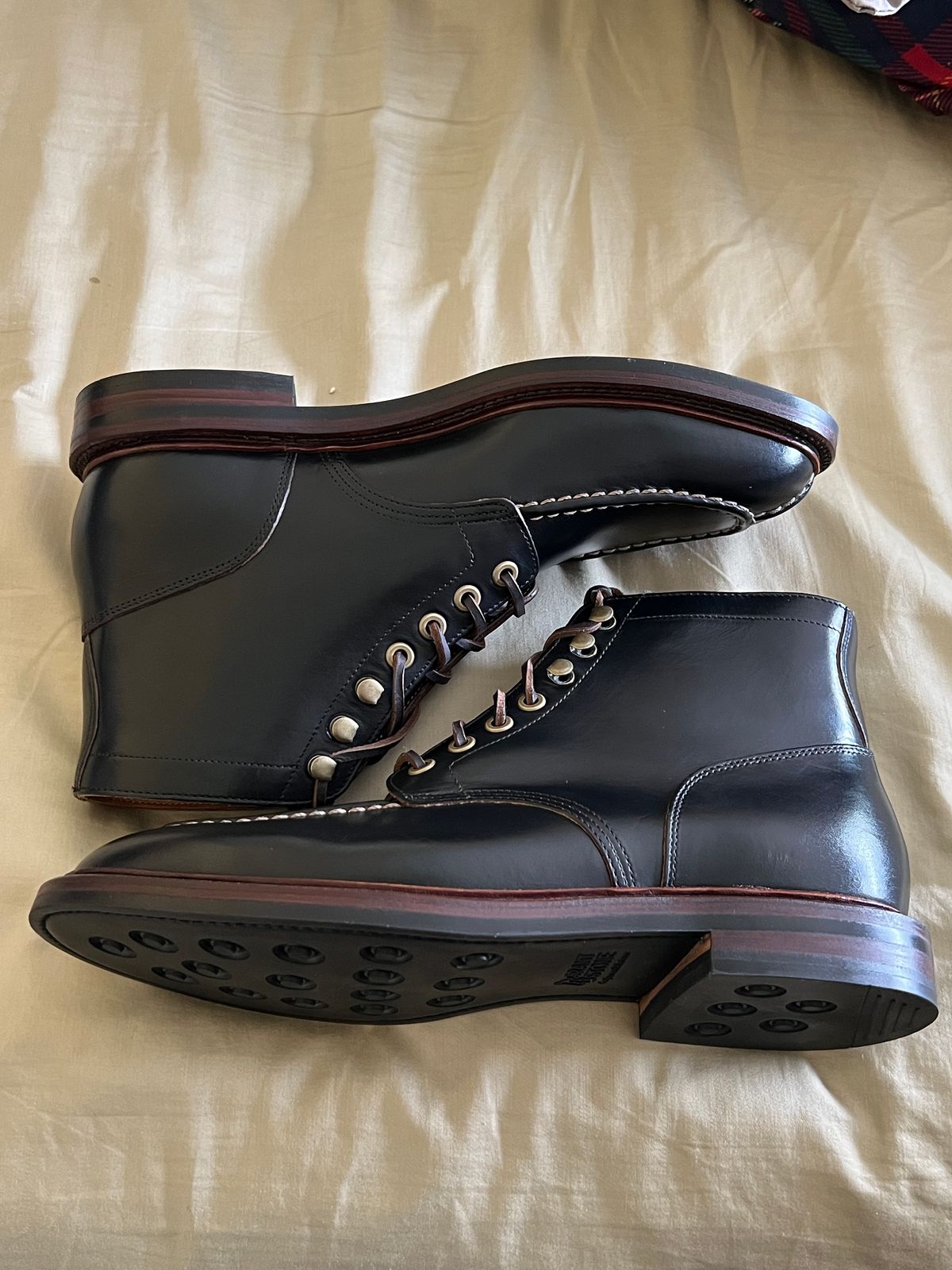 Photo by boots_4_me on July 27, 2023 of the Grant Stone Ottawa Boot in Horween Black Chromexcel.