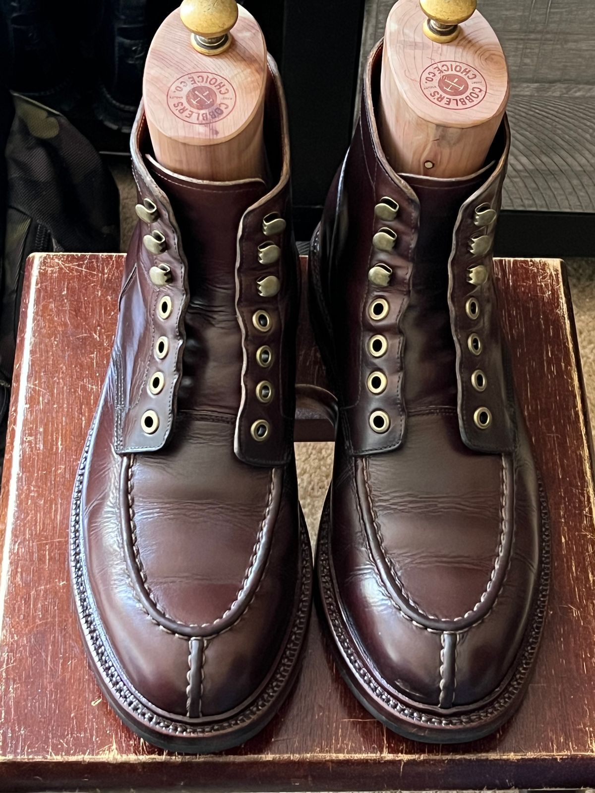 Photo by boots_4_me on July 11, 2023 of the Grant Stone Ottawa Boot in Horween Crimson Chromexcel.