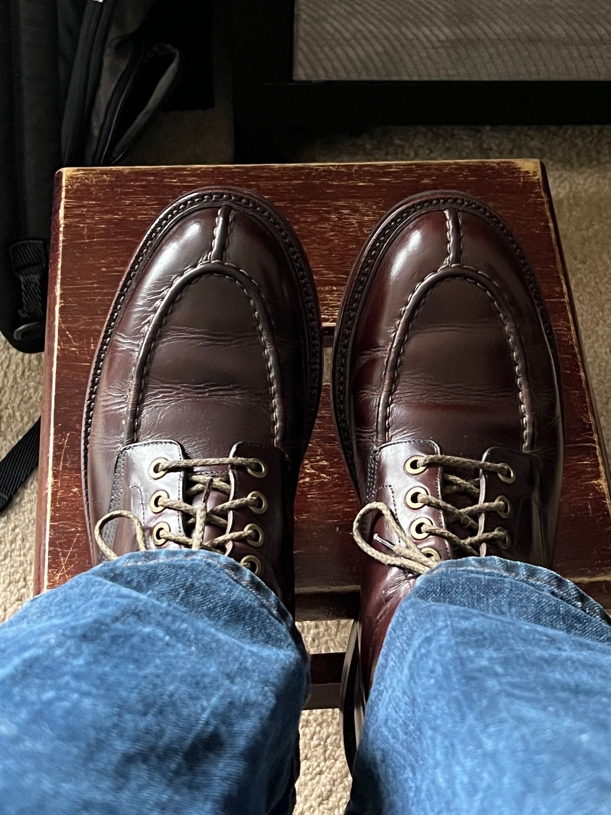 Photo by boots_4_me on July 21, 2023 of the Grant Stone Ottawa Boot in Horween Crimson Chromexcel.