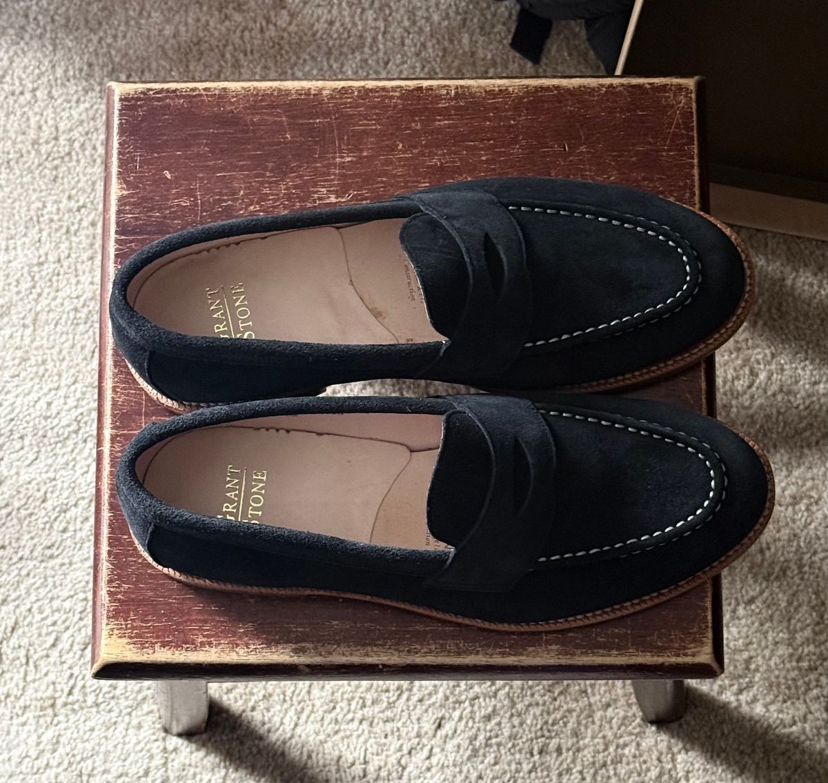 Photo by boots_4_me on September 10, 2025 of the Grant Stone Travelers in C.F. Stead Black Janus Calf Suede.