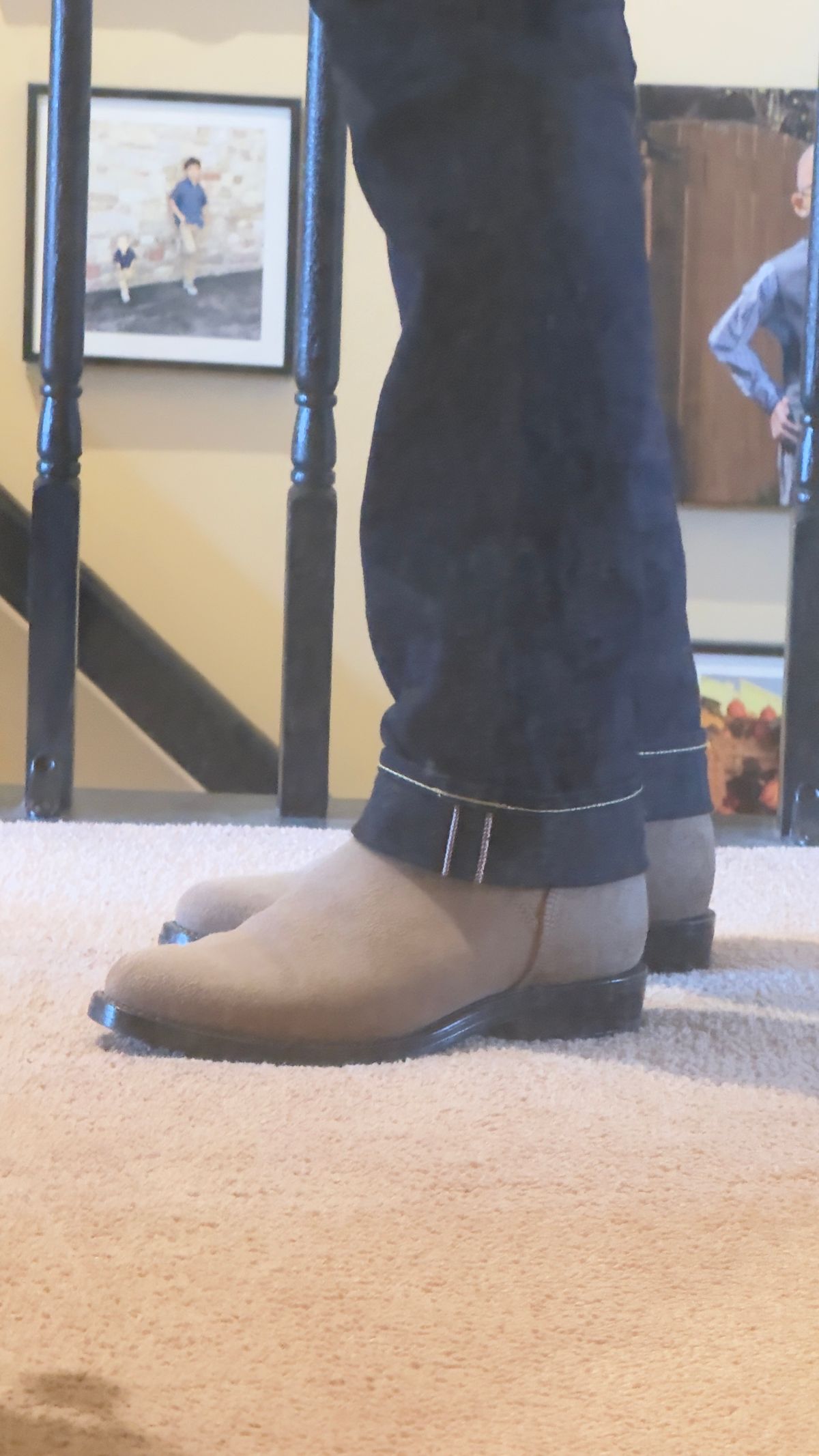 Photo by HeritageWearingPatriot on March 14, 2026 of the Grant Stone Elias in Horween Natural Chromexcel Roughout.