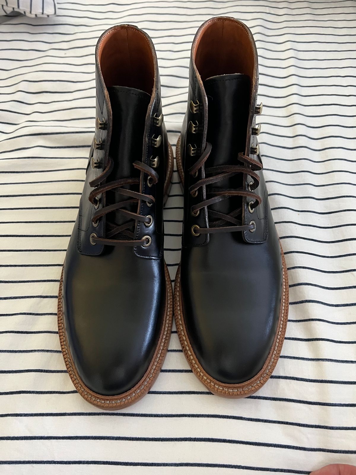 Photo by boots_4_me on May 21, 2023 of the Grant Stone Diesel Boot in Horween Black Chromexcel.