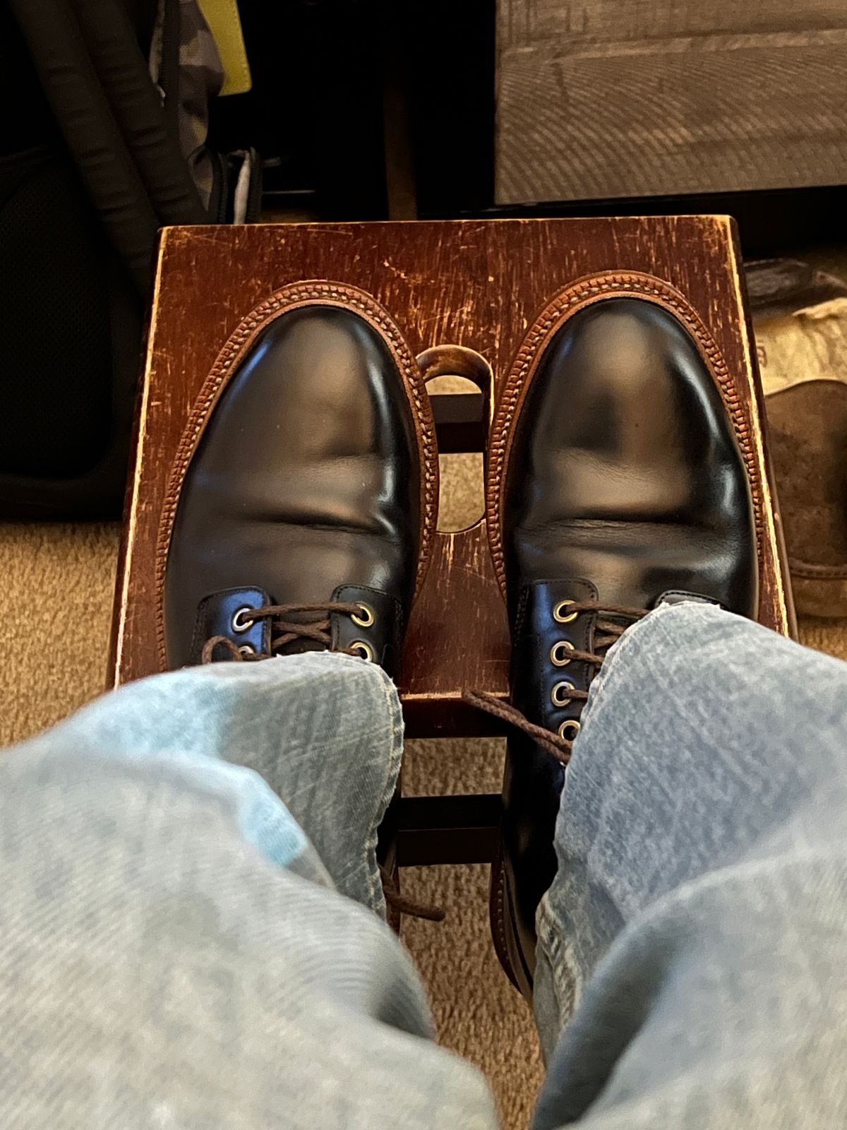 Photo by boots_4_me on July 16, 2023 of the Grant Stone Diesel Boot in Horween Black Chromexcel.