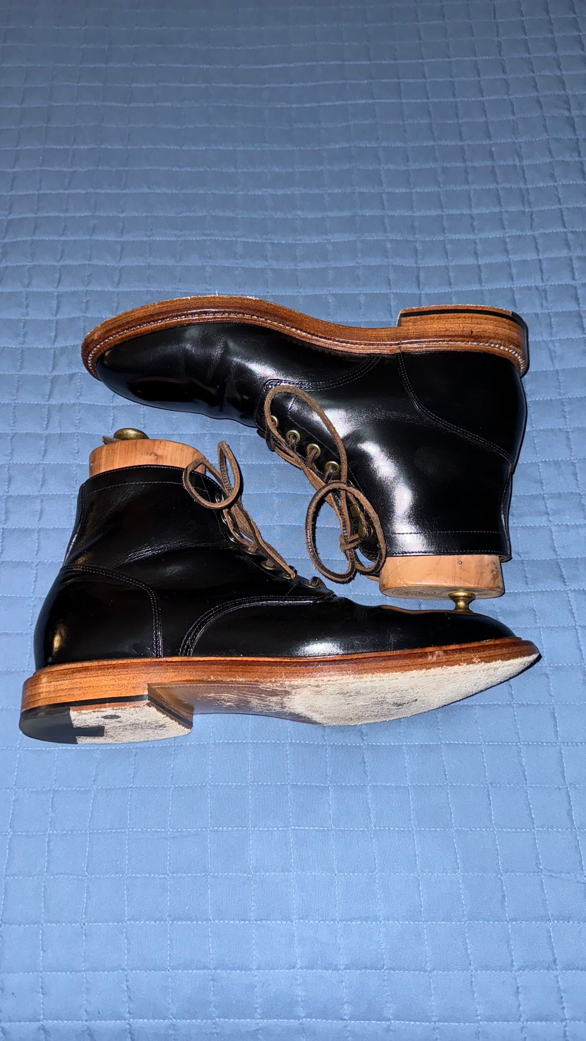 Photo by boots_4_me on November 18, 2024 of the Grant Stone Diesel Boot in Horween Black Chromexcel.