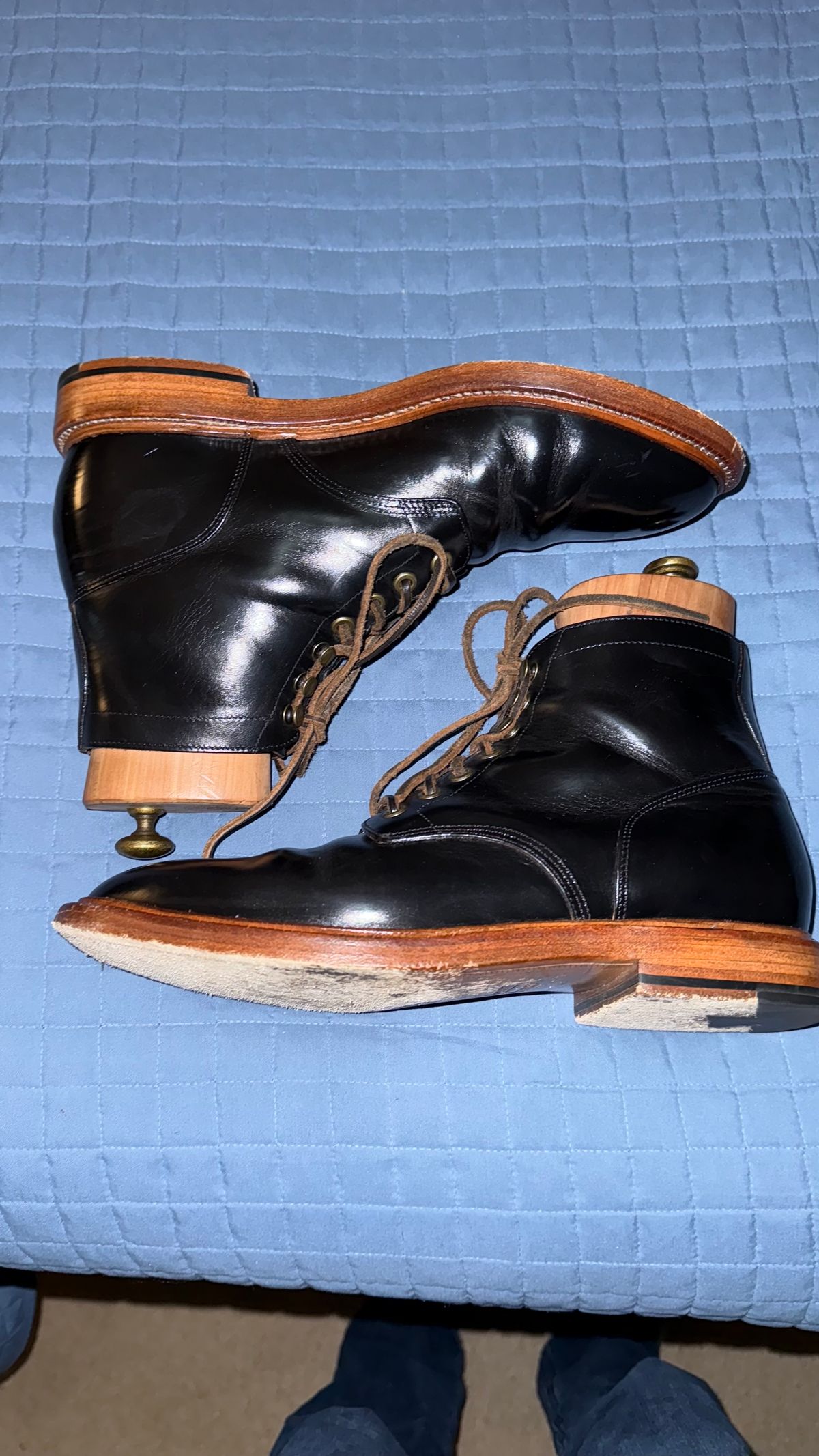 Photo by boots_4_me on November 18, 2024 of the Grant Stone Diesel Boot in Horween Black Chromexcel.