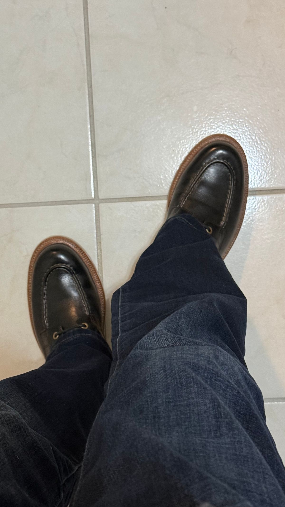 Photo by boots_4_me on December 7, 2024 of the Grant Stone Brass Boot in Horween Black Chromexcel.