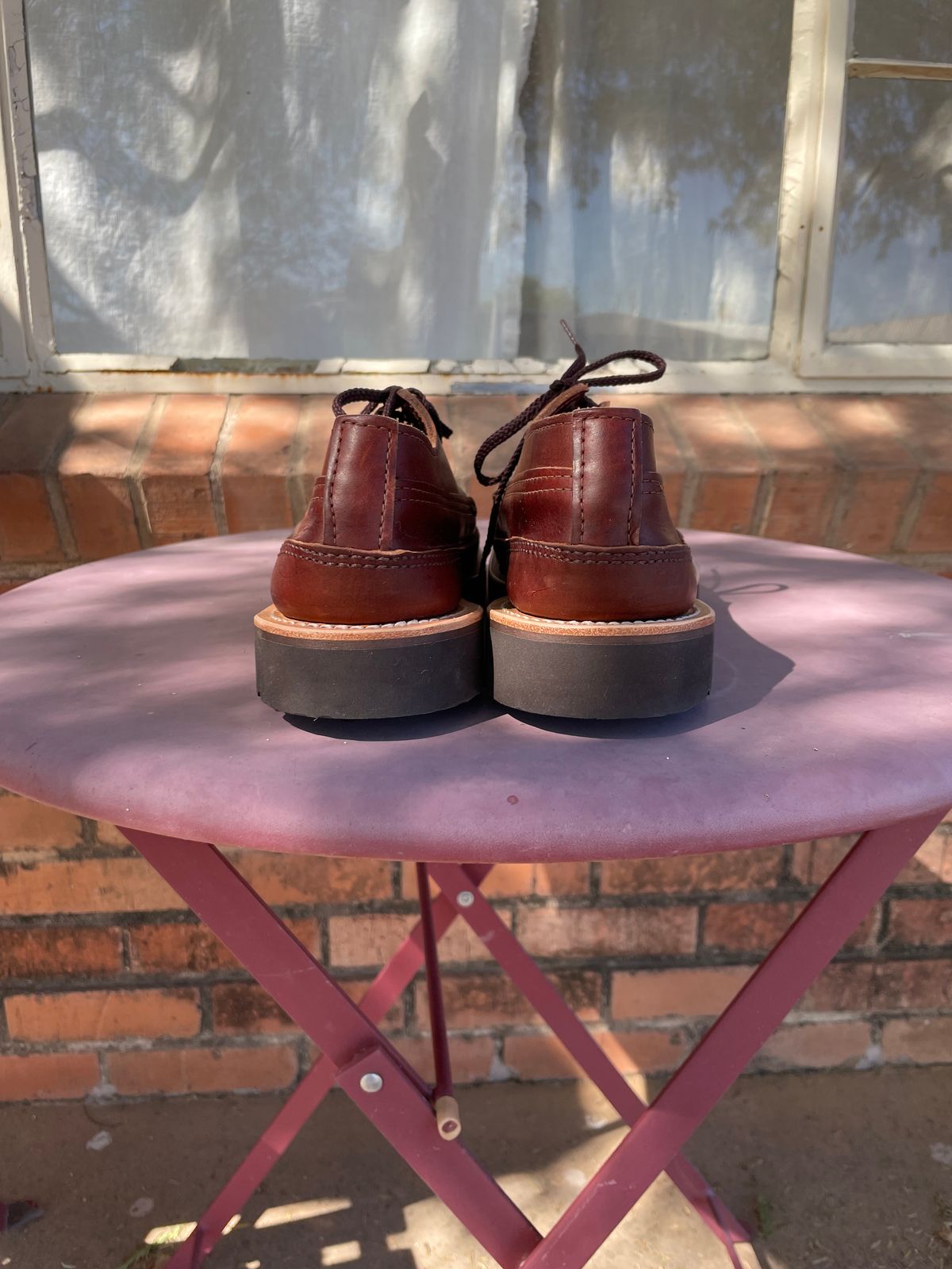 Photo by shakincheese on October 5, 2025 of the Russell Moccasin Co. Fishing Oxford in Seidel British Tan Double Shot.