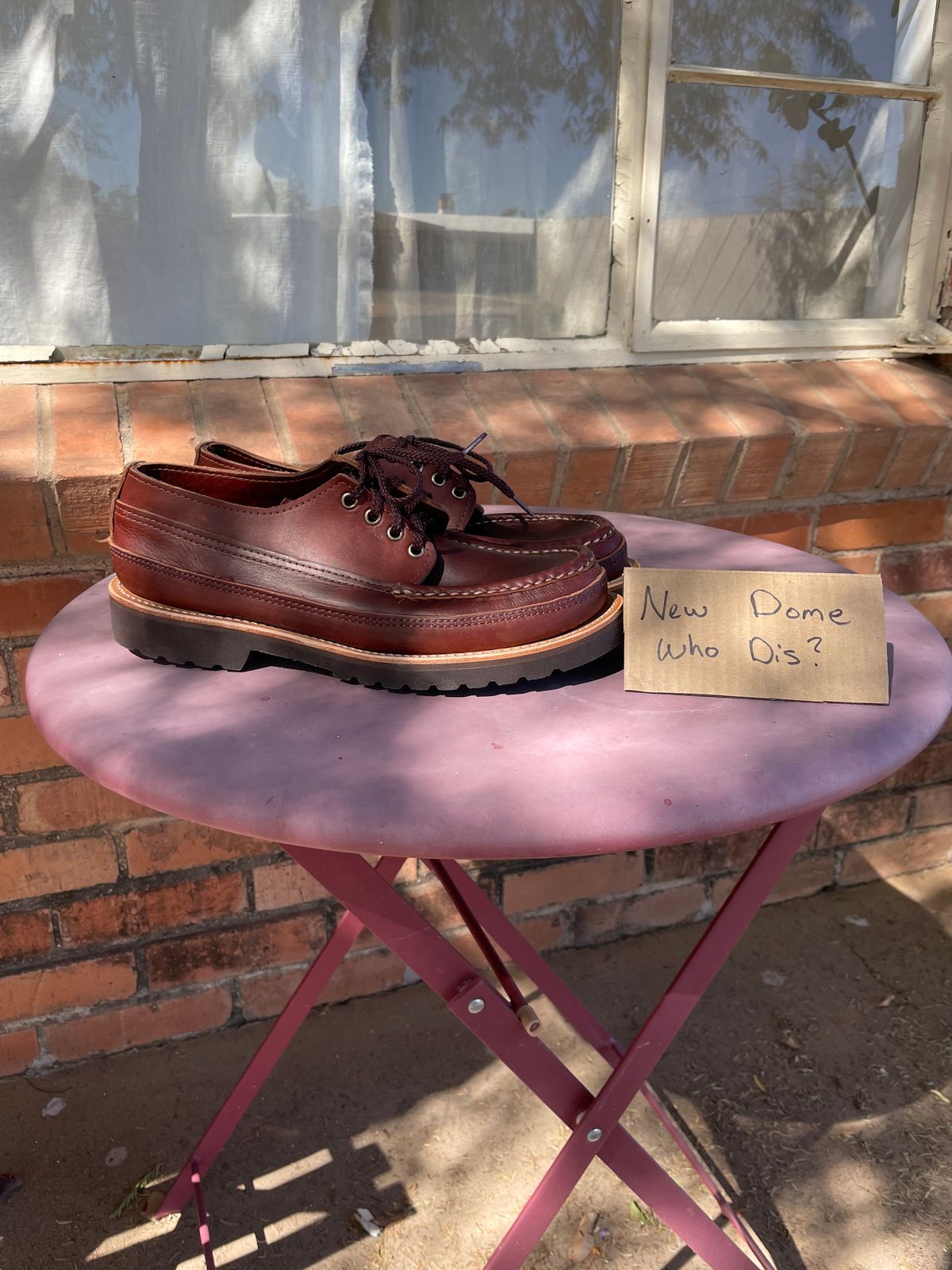 Photo by shakincheese on October 5, 2025 of the Russell Moccasin Co. Fishing Oxford in Seidel British Tan Double Shot.