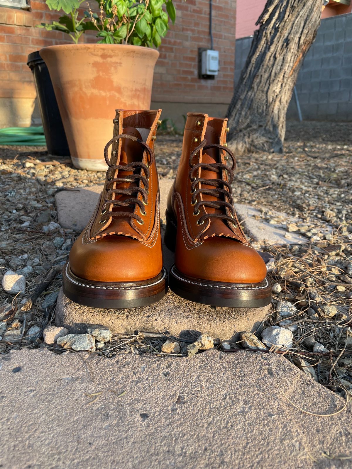 Photo by shakincheese on October 3, 2023 of the John Lofgren Donkey Puncher Boots in Badalassi Carlo Cognac Minerva.