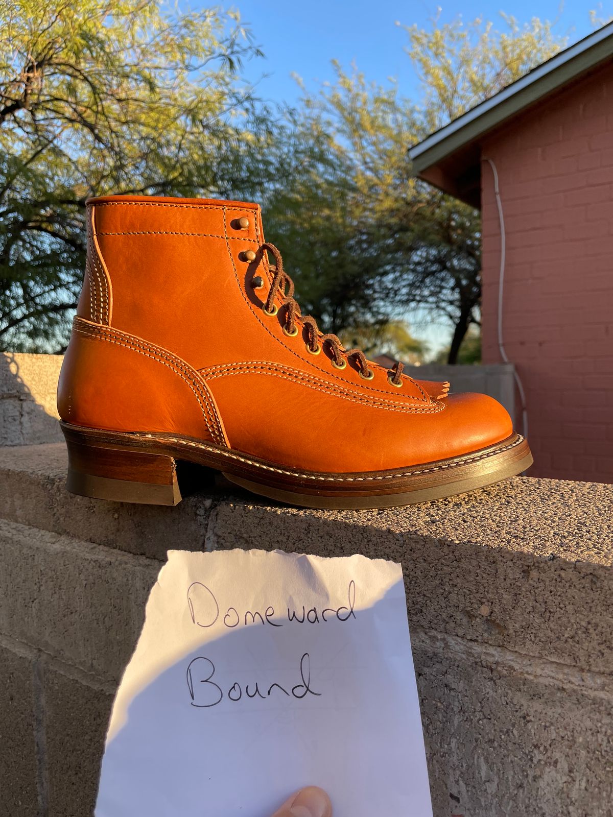 Photo by shakincheese on October 3, 2023 of the John Lofgren Donkey Puncher Boots in Badalassi Carlo Cognac Minerva.