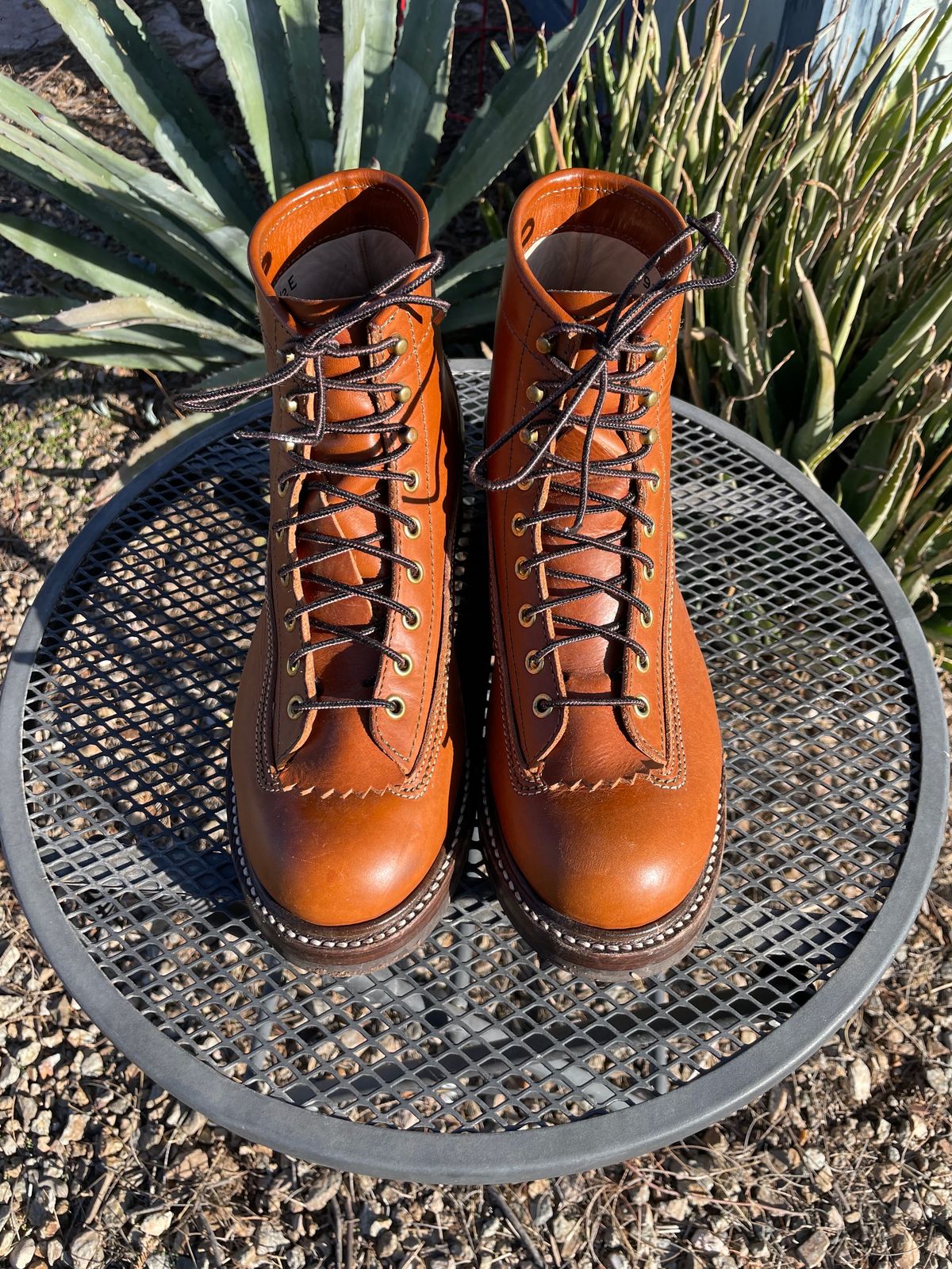 Photo by shakincheese on December 3, 2023 of the John Lofgren Donkey Puncher Boots in Badalassi Carlo Cognac Minerva.