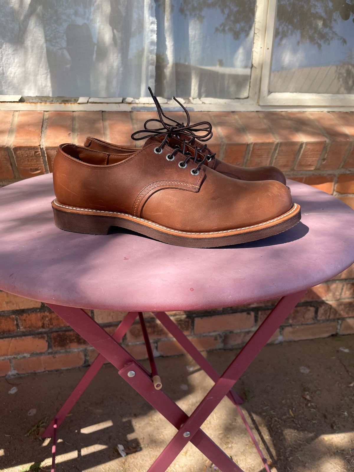 Photo by shakincheese on October 5, 2025 of the Red Wing Foreman Oxford in S.B. Foot Amber Harness.