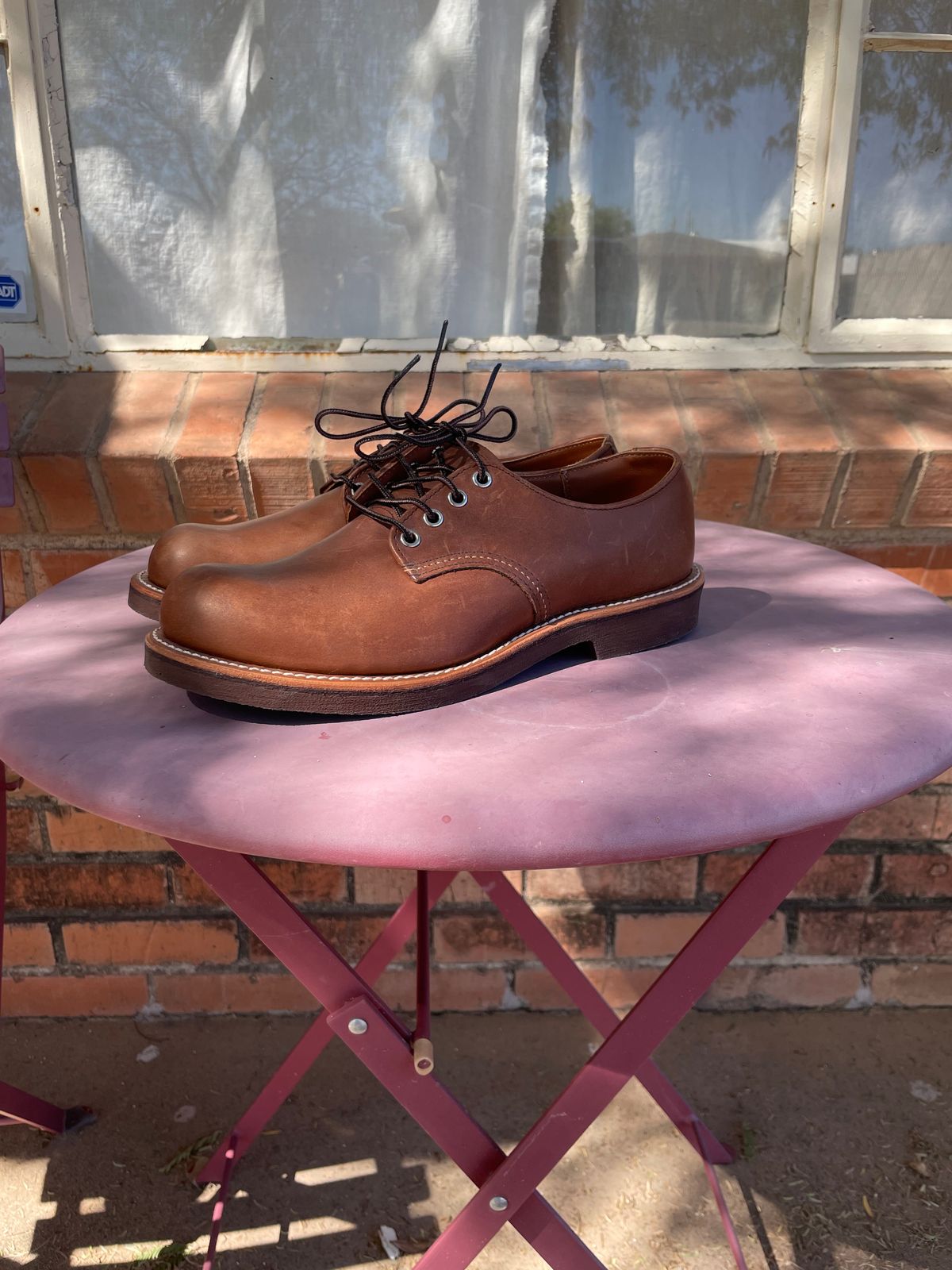 Photo by shakincheese on October 5, 2025 of the Red Wing Foreman Oxford in S.B. Foot Amber Harness.