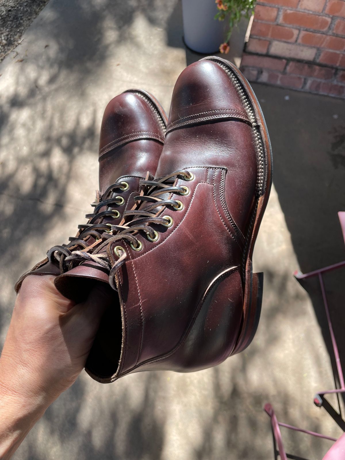 Photo by shakincheese on November 4, 2024 of the Viberg Service Boot in Horween Brown Chromexcel.