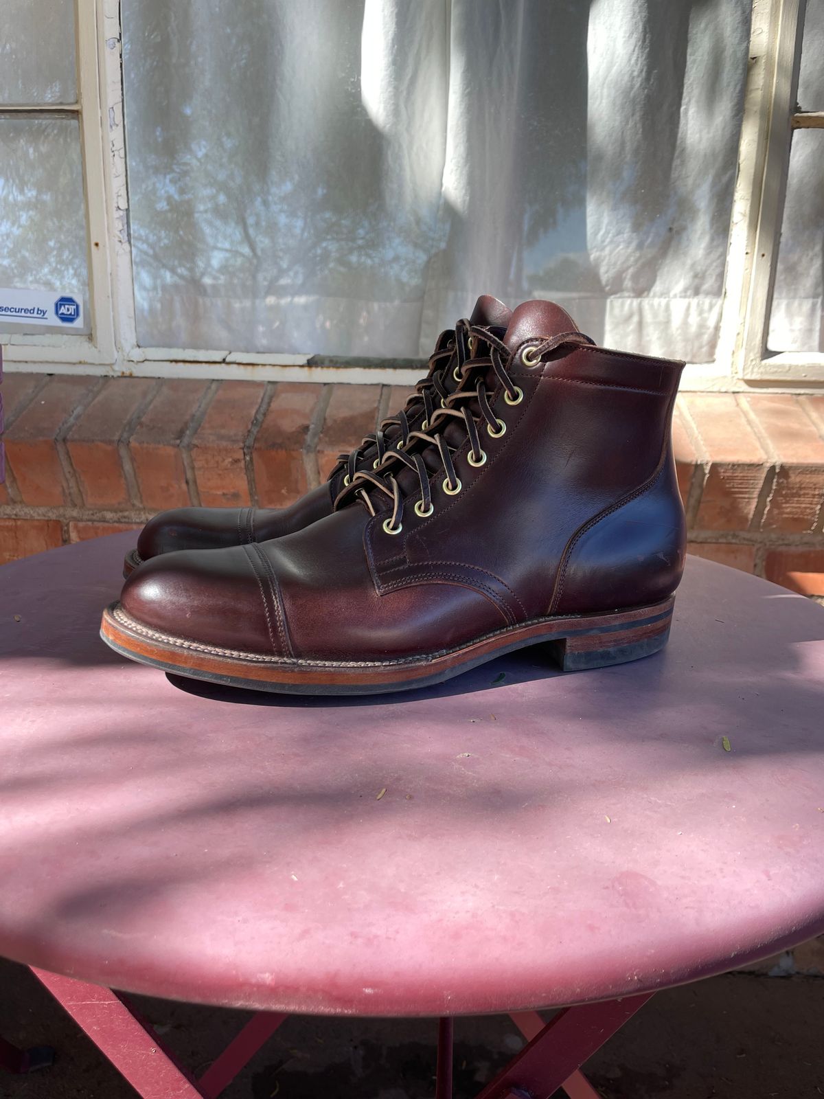 Photo by shakincheese on November 4, 2024 of the Viberg Service Boot in Horween Brown Chromexcel.