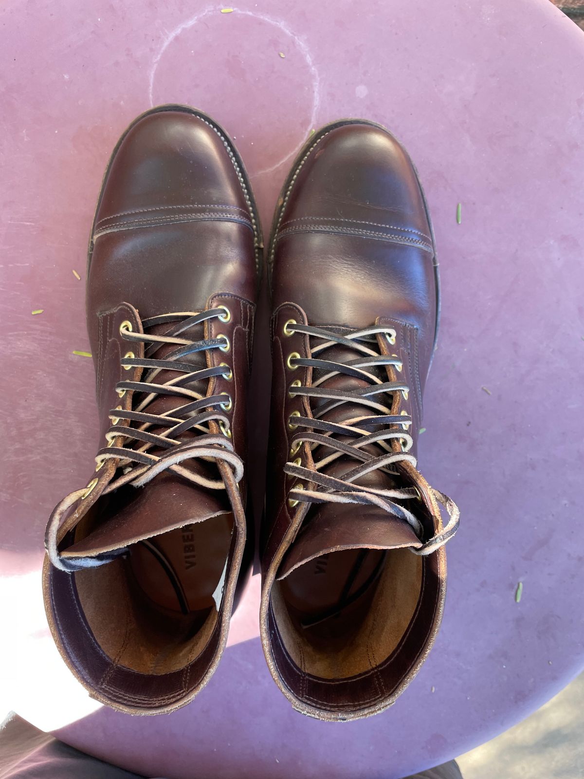 Photo by shakincheese on November 4, 2024 of the Viberg Service Boot in Horween Brown Chromexcel.